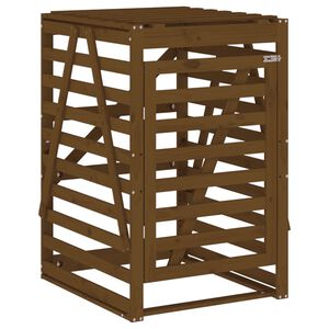 vidaXL Cobertizo cubos de basura madera pino marr&oacute;n miel 84x90x128,5cm