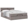 vidaXL Cama otomana con colch&oacute;n tela gris pardo 140x190 cm