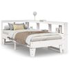 vidaXL Cama con estanter&iacute;a sin colch&oacute;n madera maciza blanca 100x200 cm