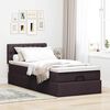 vidaXL Cama otomana con colch&oacute;n marr&oacute;n oscuro 90x200 cm tela