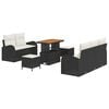 vidaXL Conjunto de sof&aacute;s de jard&iacute;n 8 uds. Negro rat&aacute;n sint&eacute;tico