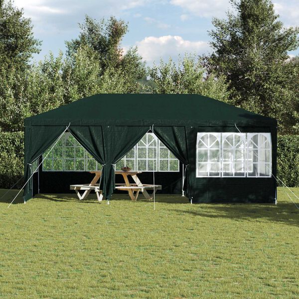 vidaXL Carpa de Fiesta Verde 600 x 400 x 266 cm Polietileno
