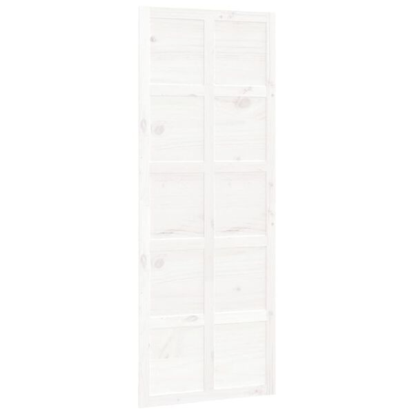 vidaXL Puerta de granero madera maciza pino blanca 80x1,8x214 cm
