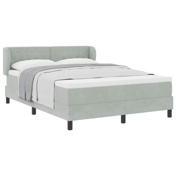 vidaXL Cama tipo Box Spring Gris claro 160 x 200 cm Terciopelo