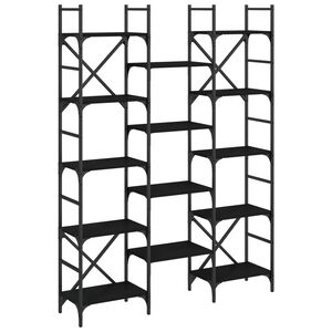 vidaXL Estanter&iacute;a madera de ingenier&iacute;a negra 127,5x28,5x172,5 cm