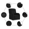 vidaXL Sill&oacute;n reclinable el&eacute;ctrico de tela negro