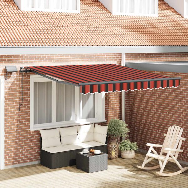 vidaXL Toldo Retr&aacute;ctil Manual Naranja y marr&oacute;n 300 x 250 cm tela