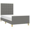 vidaXL Estructura de cama sin colch&oacute;n tela gris oscuro 90x200 cm