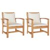 vidaXL Silla con coj&iacute;n 2 Pieza Marr&oacute;n y crema 65 x 60 x 76,5 cm