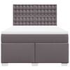 vidaXL Cama box spring con colch&oacute;n cuero sint&eacute;tico gris 160x200 cm