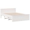 vidaXL Cama con cabecero sin colch&oacute;n madera maciza blanca 140x190 cm