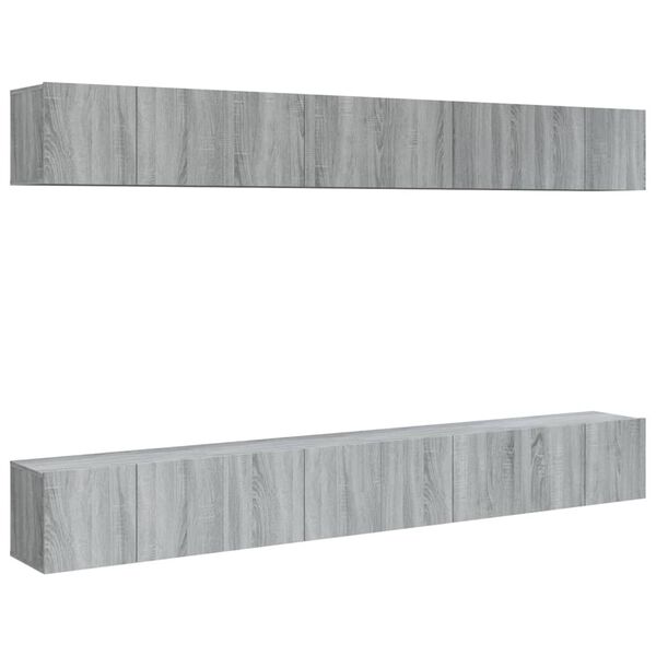 vidaXL Muebles TV 8 uds madera contrachapada gris Sonoma 60x30x30 cm