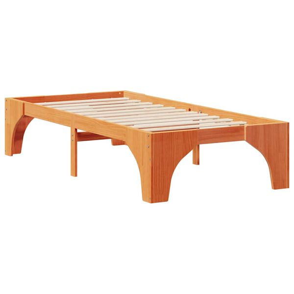 vidaXL Estructura de cama Marr&oacute;n 90 x 200 cm Madera de pino macizo