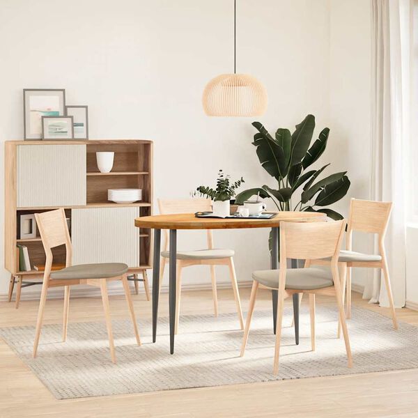 vidaXL Tablero de mesa ovalado madera maciza de roble 120x60x4 cm