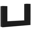 vidaXL Conjunto de mueble de TV 4 pcs Roble Negro Madera de ingenier&iacute;a