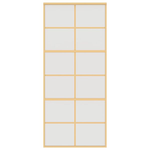 vidaXL Puerta corredera dorada vidrio ESG esmerilado aluminio 90x205cm