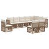 vidaXL Conjunto de sof&aacute;s de jard&iacute;n 10 pcs Beige rat&aacute;n sint&eacute;tico