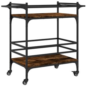 vidaXL Carrito de cocina madera ingenier&iacute;a roble ahumado 82x40x78,5 cm