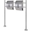 vidaXL Conjunto de 2 buzones con soporte de acero inoxidable