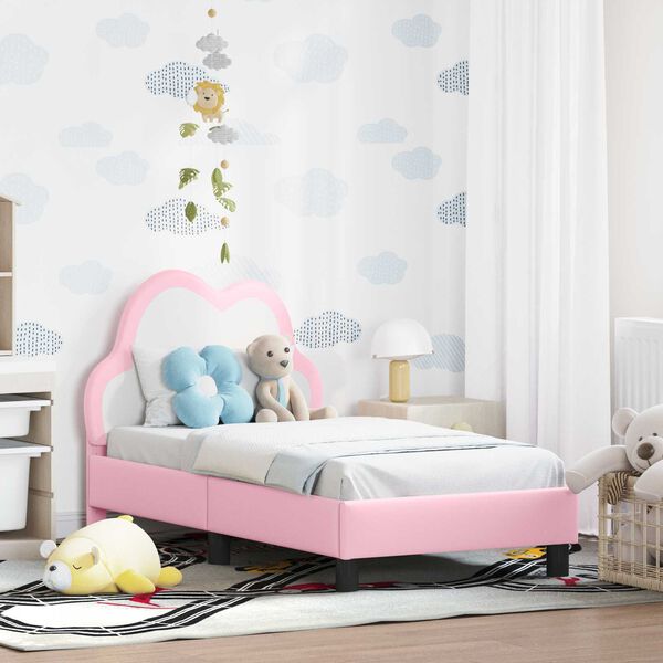 vidaXL Estructura de cama para niños pequeños con cabecera Rosa