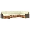 vidaXL Conjunto de sof&aacute;s de exterior 8 uds. Natural y Crema