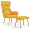 vidaXL Sill&oacute;n de relax con taburete tela amarillo mostaza