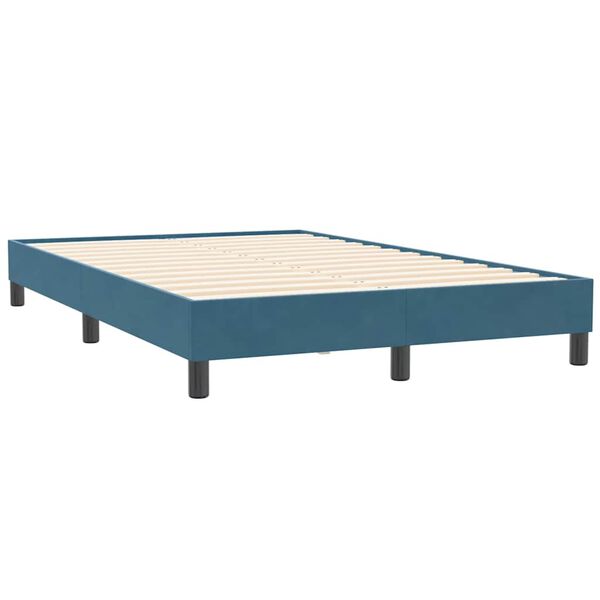 vidaXL Cama box spring sin colch&oacute;n terciopelo azul oscuro 120x210 cm