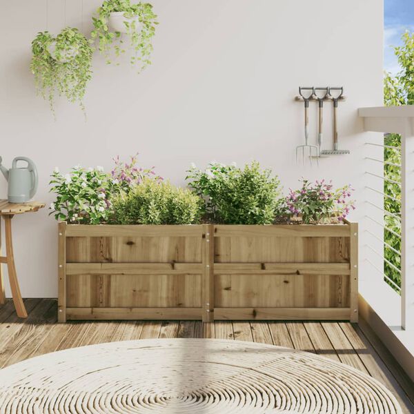 vidaXL Jardinera de madera de pino impregnada 150x50x50cm