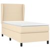 vidaXL Cama box spring con colch&oacute;n tela color crema 100x200 cm