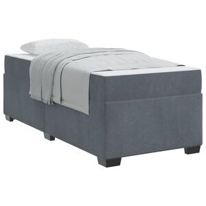 vidaXL Estructura de cama con colch&oacute;n Gris oscuro 80 x 200 cm tela