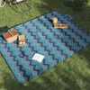 vidaXL Manta de picnic plegable terciopelo ondas azules 200x150 cm