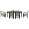 vidaXL Conjunto de Comedor de Jard&iacute;n 7 pcs Negro rat&aacute;n sint&eacute;tico