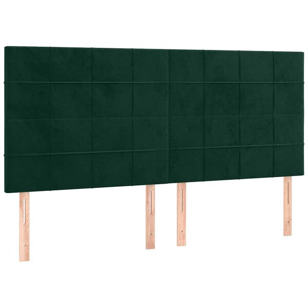 vidaXL Cabecero Terciopelo Verde Oscuro 180x5x118/128 cm