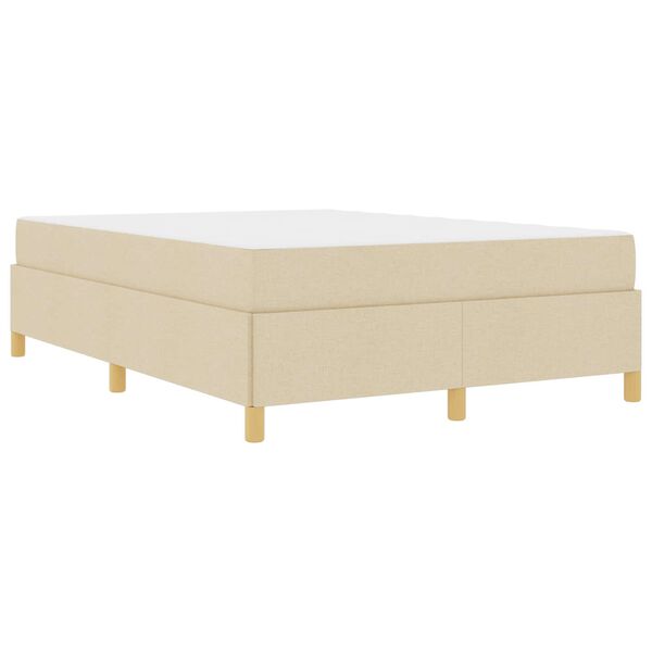 vidaXL Estructura de cama con colch&oacute;n Crema 160 x 200 cm tela
