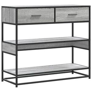 vidaXL Mesa consola madera de ingenier&iacute;a gris Sonoma 90x35x80 cm