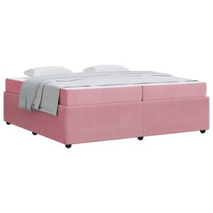 vidaXL Estructura de cama con colch&oacute;n Rosa 200 x 200 cm tela