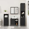 vidaXL Juego de muebles de ba&ntilde;o 3 pzas madera contrachapada negro