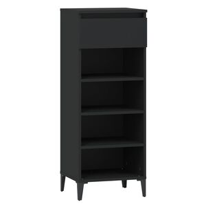 vidaXL Zapatero madera contrachapada negro 40x36x105 cm