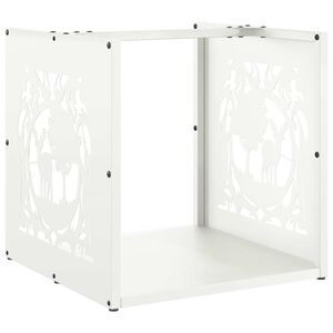 vidaXL Le&ntilde;ero blanco 40x40x40 cm Acero laminado en fr&iacute;o