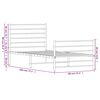 vidaXL Estructura cama sin colchón con estribo metal negro 75x190 cm