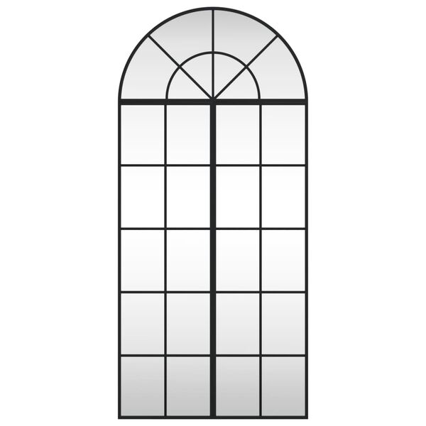 vidaXL Espejo de pared arco de hierro negro 60x130 cm