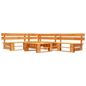 vidaXL Set de muebles de palets de jardín 4 pzas madera marrón miel