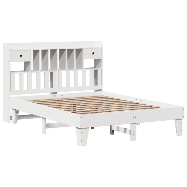 vidaXL Estructura de cama sin colch&oacute;n madera maciza de pino 160x200 cm