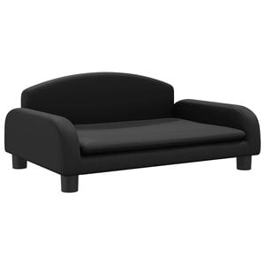 vidaXL Cama para perros de cuero sint&eacute;tico negra 70x45x30 cm