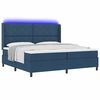 vidaXL Cama Box Spring LED con colch&oacute;n Azul 200 x 200 cm tela