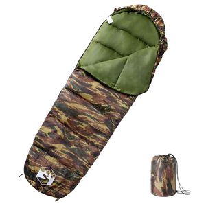 vidaXL Saco de dormir tipo momia de camping para adultos 3 estaciones