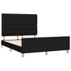 vidaXL Cama sin colch&oacute;n tela negro 140x190 cm