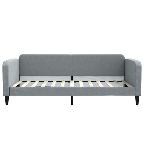 vidaXL Sof&aacute; cama sin colch&oacute;n tela gris claro 100x200 cm