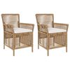 vidaXL Silla de exterior 2 uds. Beige y Crema rat&aacute;n sint&eacute;tico
