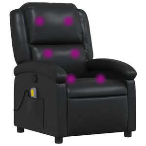 vidaXL Sill&oacute;n de masaje reclinable cuero sint&eacute;tico negro